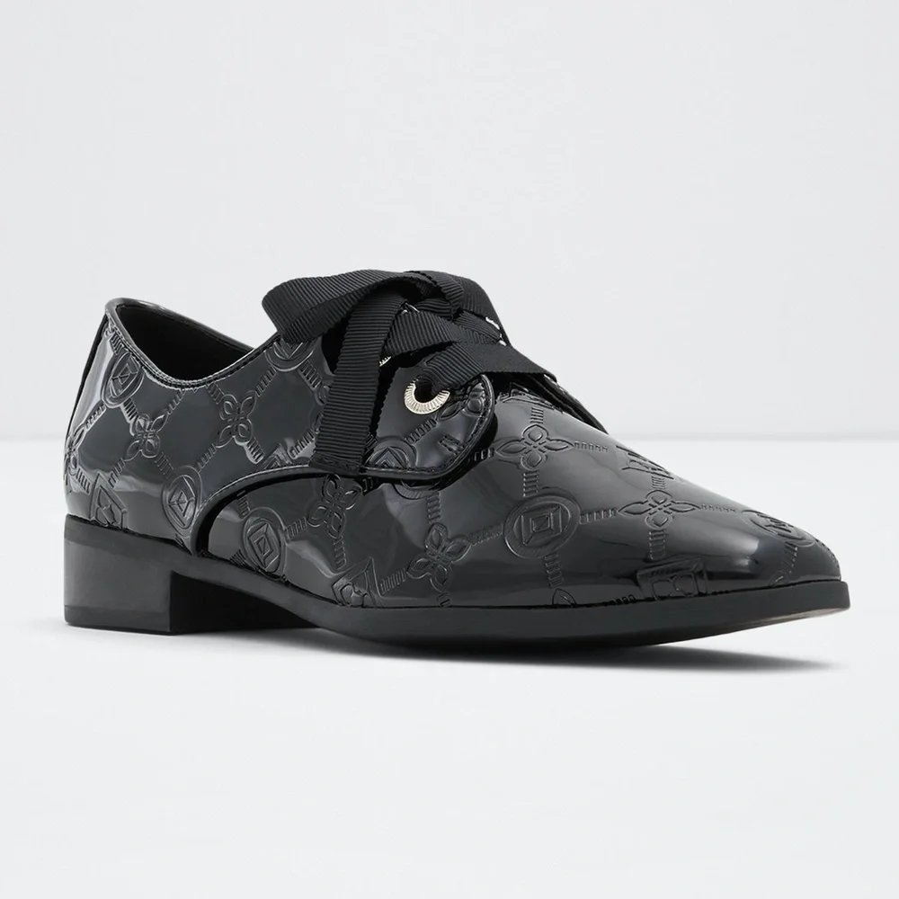 Aldo Oxford shoes Womens 8.5 Black Patent Flex Comfort Tech Shoes - Picture 11 of 14